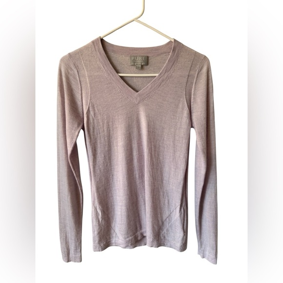 Pure Collection Cashmere V-Neck Sweater Purple Size - Picture 13 of 15